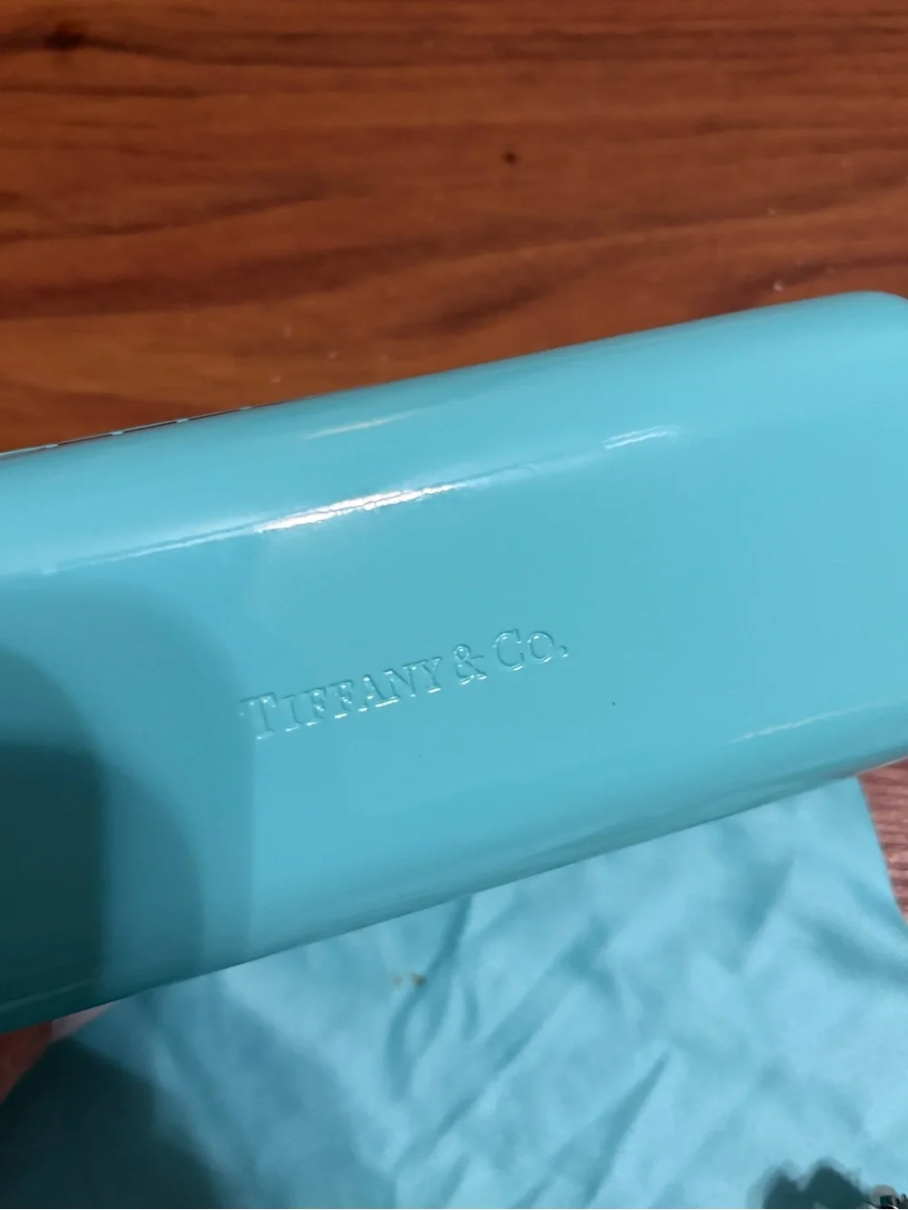 Tiffany & Co. Signature Tiffany Blue Eyeglass Case with Cloth & Pouch